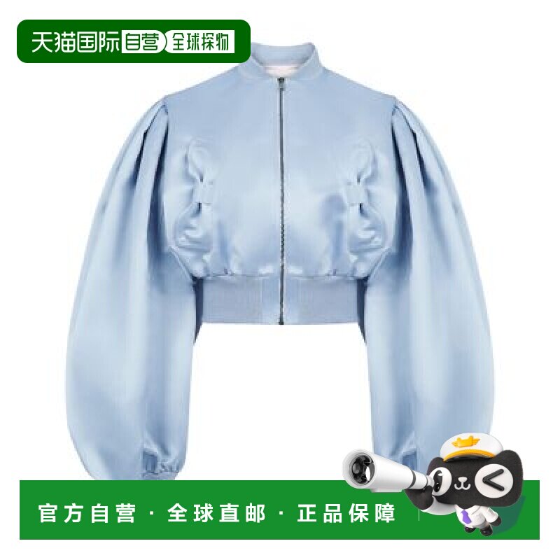 自营欧洲直邮NINA RICCI 短款缎面飞行员夹克时尚百搭正品流行穿