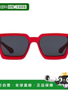 自营1h可退 欧洲直邮LV路易威登 红色醋酸纤维镜框太阳镜正品舒适