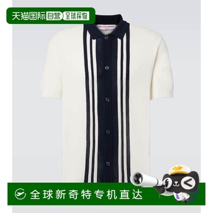 香港直邮Orlebar 男士 1h可退 Brown Lumina 条纹棉质Polo衫