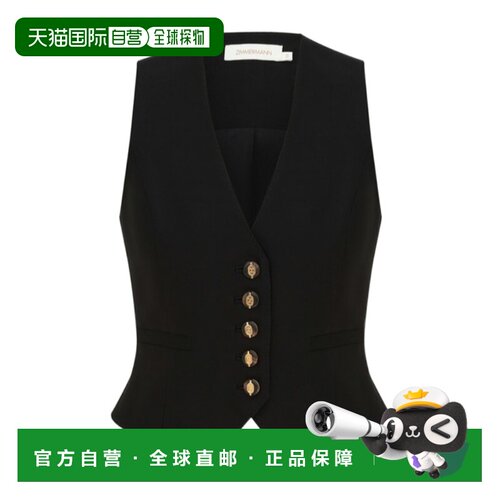 香港直邮ZIMMERMANN 女士马甲 2948JF261BLK AW2026 黑色 V领马甲