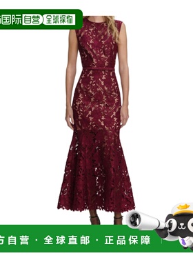 1h可退 香港直邮Self-Portrait 蕾丝中长连衣裙 RS26167MA