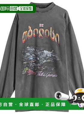 香港直邮Balenciaga 巴黎世家 男士 Tbilisi 长袖大号合身T恤(黑)