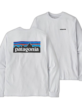 自营欧洲直邮PATAGONIA 男士白色棉/涤纶长袖T恤