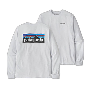 自营欧洲直邮PATAGONIA 男士白色棉/涤纶长袖T恤