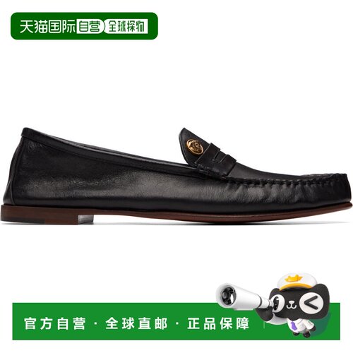 1h可退 香港直邮versace 范思哲 男士 黑色 Guanto Leather 乐福