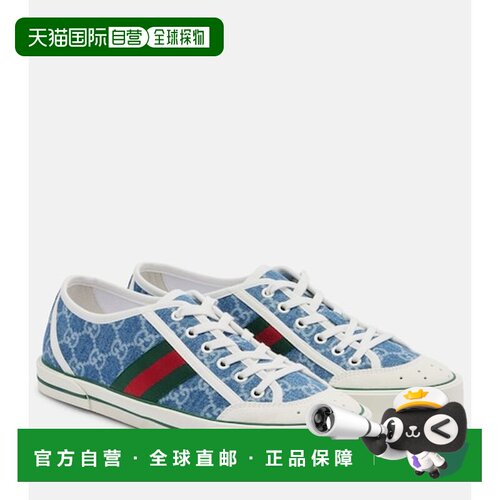 1h可退 香港直邮Gucci 古驰 女士 1977 GG 网球牛仔布运动鞋女鞋