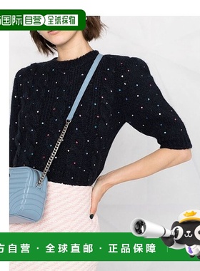 香港直邮Alessandra Rich 深蓝色亮片缀饰针织套衫 FAB2463K2597