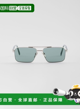 自营欧洲直邮Prada普拉达 男士伊甸灰色金属字母标识太阳眼镜