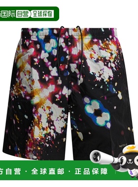 1h可退 香港直邮mcqueen 亚历山大 麦昆 男士 黑色锦纶泳装 85674