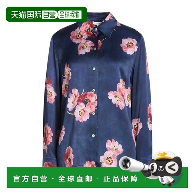 香港直邮VINCE 女士 Blouses 花朵衬衫 blue蓝色 舒适时尚