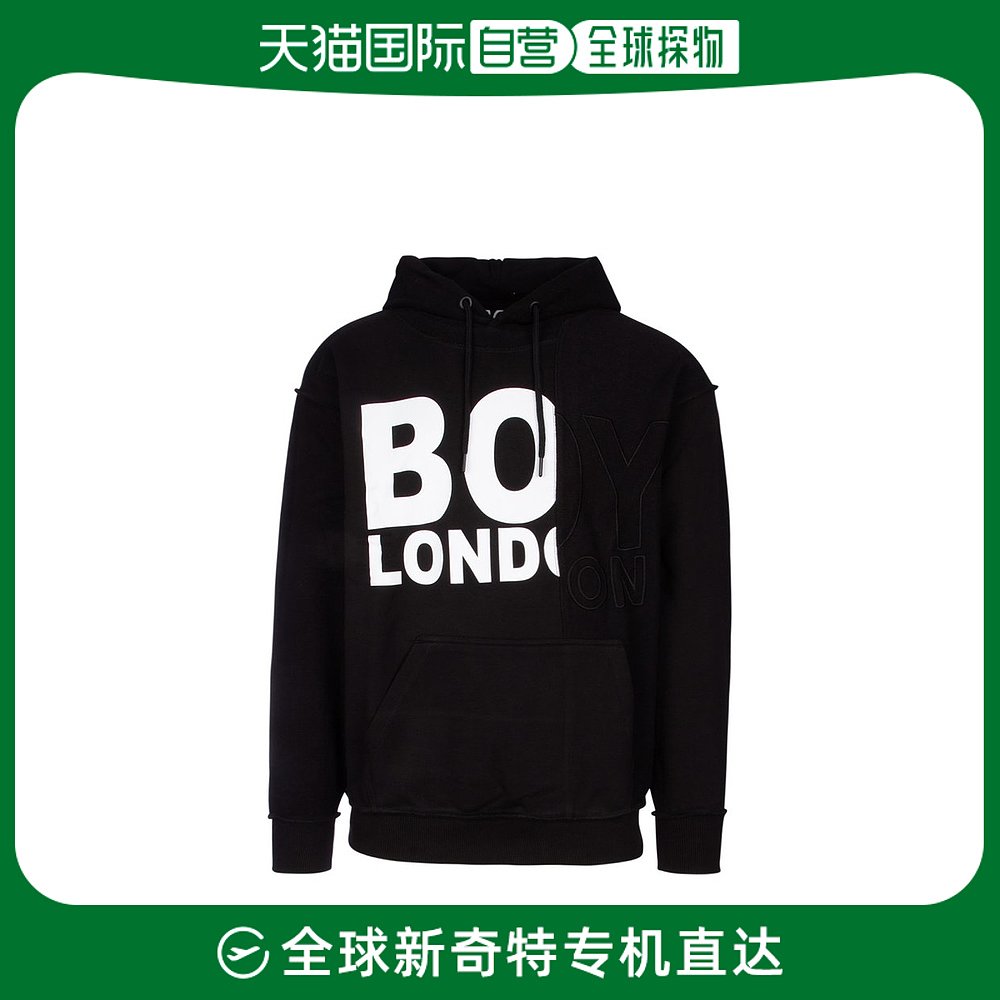 香港直邮Boy London 男士Boy London 标志印花抽绳连帽衫