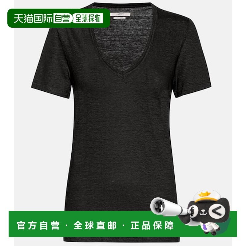 1h可退 香港直邮ISABEL MARANT 女士 Kranger 亚麻T恤 black黑色,女装/女士精品,T恤,淘宝优惠券,粉丝福利购,淘宝优惠卷