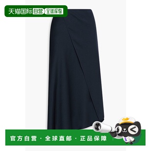 缎面绉纱中长半身裙 1h可退 裹式 女士 VO44030531 香港直邮VINCE