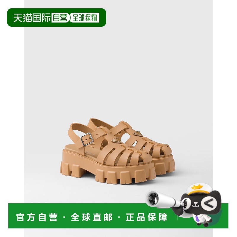 欧洲直邮PRADA (2025新品) Monolith 橡胶凉鞋普拉达沙滩高跟