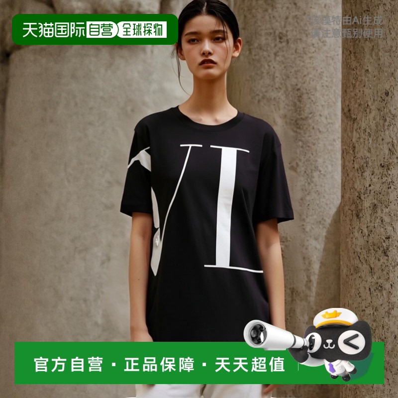 【99新未使用】香港直邮Valentino logoT恤 QB3MG09H4AM