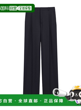 香港直邮Saint Laurent 腰带袢休闲裤 860709Y405W羊毛阔腿裤