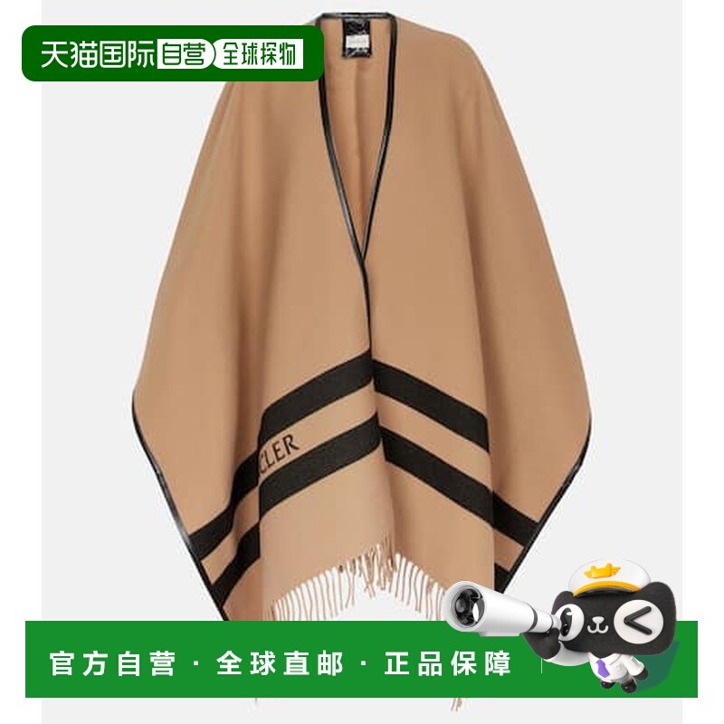 香港直邮Moncler 盟可睐 女士 羊毛徽标披肩 beige米色 舒适时尚,男装,夹克,淘宝优惠券,粉丝福利购,淘宝优惠卷