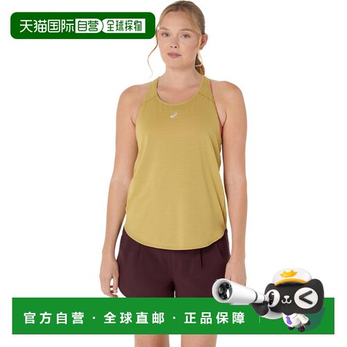 自营欧洲直邮ASICS亚瑟士 Road女士柠檬黄背心运动跑步聚酯纤维