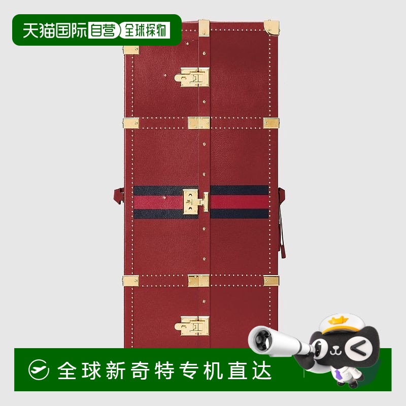 欧洲直邮Gucci古驰女士红色皮革古驰 Savoy 行李箱