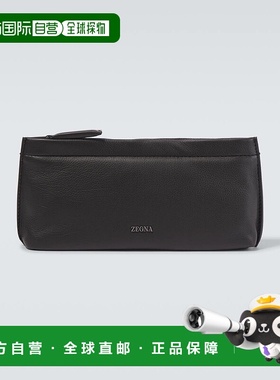 香港直邮Zegna 杰尼亚 男士 Secondskin 皮革化妆包