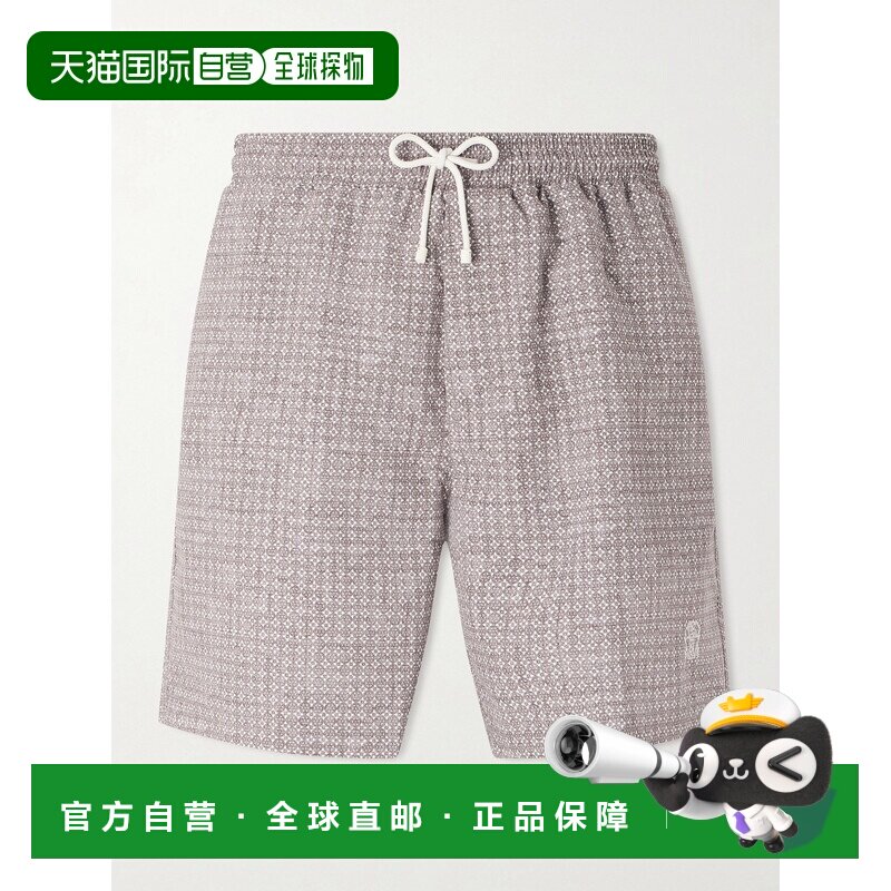 香港直邮Brunello Cucinelli 布内罗 古奇拉利 男士 全印花抽绳泳