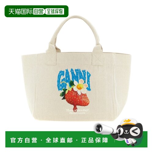 1h可退 Ganni 徽标手提包 C2080012托特包单肩包