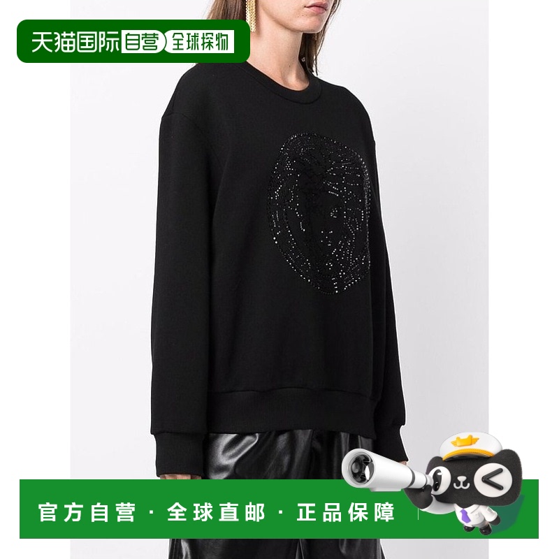 香港直邮Versace 黑色Medusa 晶饰卫衣 10015701A011741B000