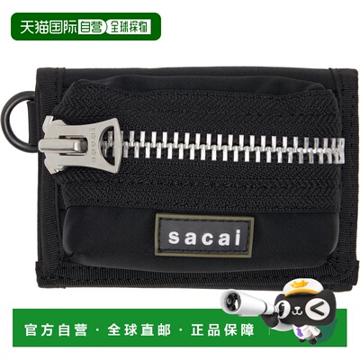 1h可退 香港直邮Sacai 男士 黑色 Pocket Trifold 钱包 2601107S