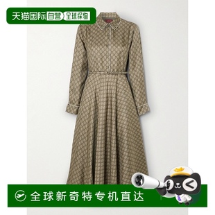 香港直邮Gucci 女士 1h可退 古驰 813259Z8BWV真丝 长袖 连衣裙