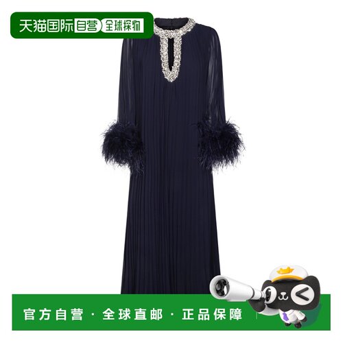 1h可退 香港直邮Self-Portrait 女士 海军蓝连衣裙 RS26510MNNAVY