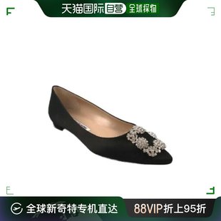 Blahnik 香港直邮Manolo 水晶扣环平底鞋 9XX0347