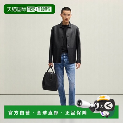 自营欧洲直邮HUGO BOSS雨果BOSS BLACK 蓝色弹力修身 Delaware 牛