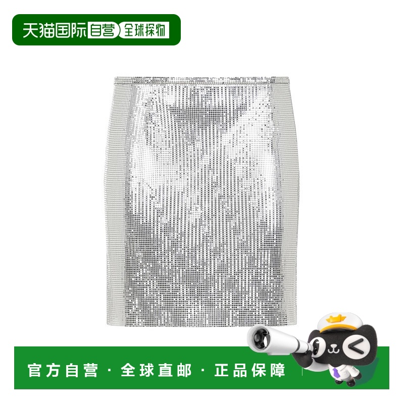1h可退 香港直邮Rabanne 女士 迷你金属半身裙 24HIJU012MH0004