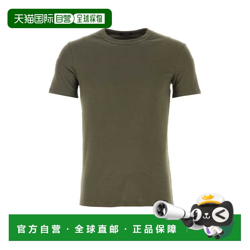 香港直邮Tom Ford 汤姆 福特 男士 军装风绿色棉质T恤 T4M0810403