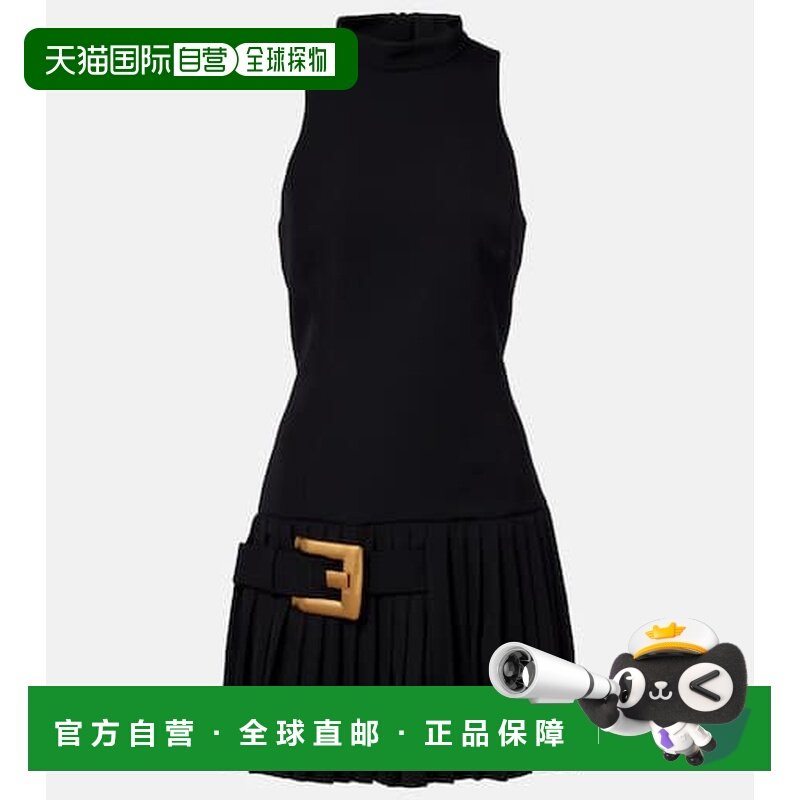 1h可退 香港直邮Balmain 巴尔曼 女士 褶裥初剪羊毛迷你连衣裙,女装/女士精品,连衣裙,淘宝优惠券,粉丝福利购,淘宝优惠卷