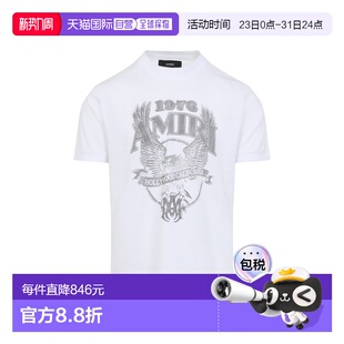 AMTOJR1025 1h可退 鹰状标饰T恤 男士 white白色 香港直邮AMIRI