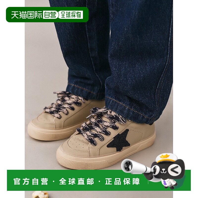 欧洲直邮Bonpoint小樱桃 Golden Goose联名男童浅褐色高帮运动鞋