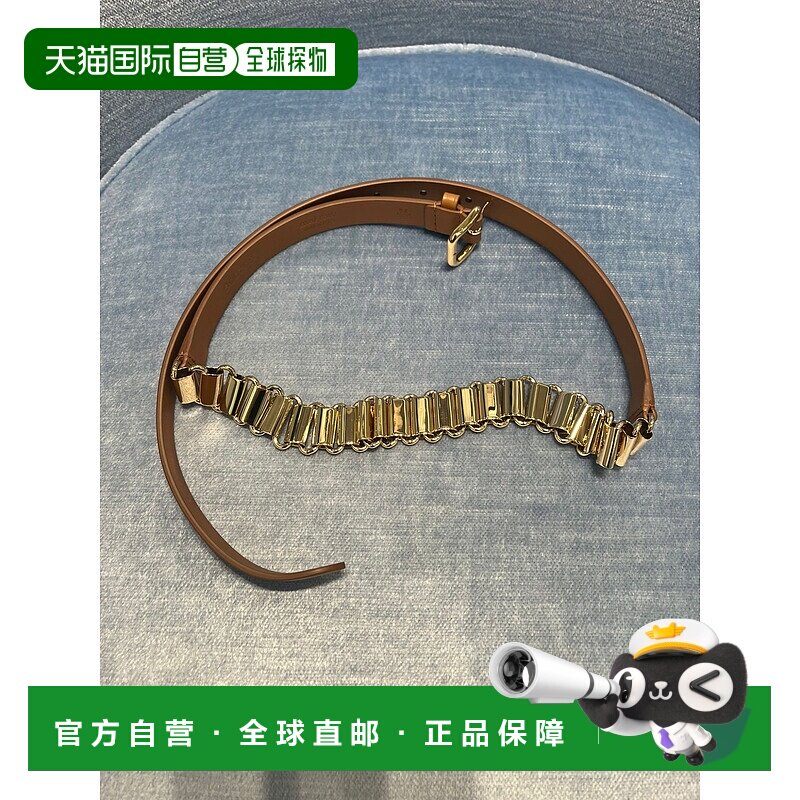 1h可退 香港直邮Miu Miu 皮革和金属腰带 5CC7052IBW