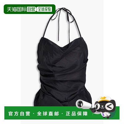 1h可退 香港直邮Simkhai 女士 Hailee 垂褶塔夫绸挂脖上衣 623208