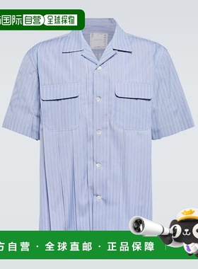 香港直邮Sacai 男士 条纹棉质衬衫 blue蓝色 舒适时尚