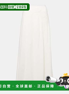 1h可退 香港直邮RIXO 女士 Vienne 刺绣棉质长款半身裙 white白色