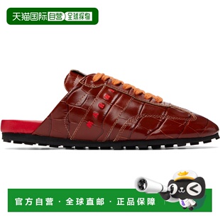 1h可退 香港直邮Marni 玛尼 男士 棕色 Leather Softy Soccer Sli