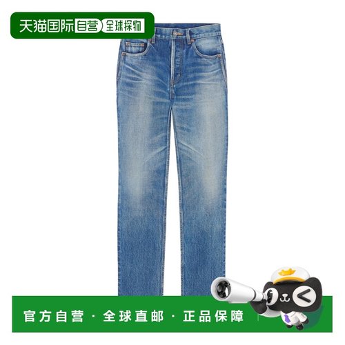 1h可退 香港直邮Saint Laurent 腰带袢牛仔裤 827965Y35AY直筒裤