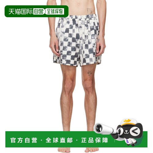 香港直邮Represent 男士 黑色 & 白色 Pool Side 泳裤 MLM101048F