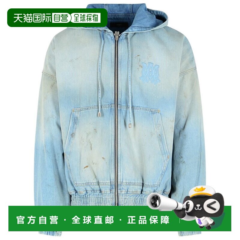1h可退 香港直邮AMIRI 男士 標誌貼片夾克 AMOUJA1037 blue蓝色