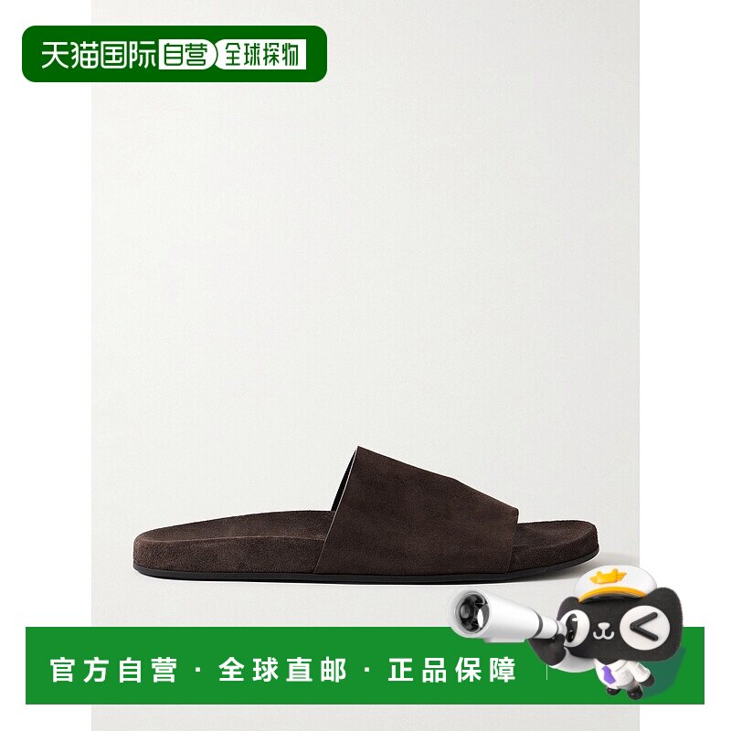 1h可退 香港直邮The Row 女士 Hugh 绒面革凉拖 F1660L302LACQUER