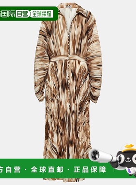 1h可退 香港直邮Simkhai 女士 Indiana 印花泡泡纱中长连衣裙 001