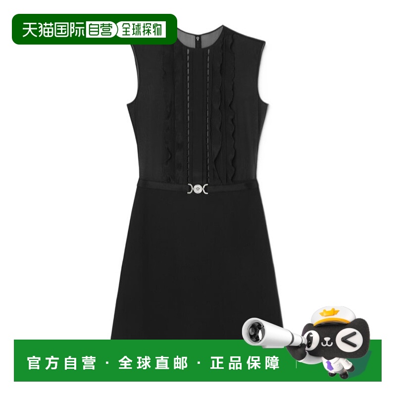 香港直邮Versace 真丝乔其纱A字迷你连衣裙 10153841A00523范思哲