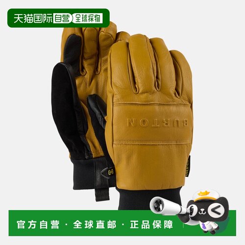 自营欧洲直邮Burton伯顿 Treeline男士棕黄色皮革滑雪手套骑行