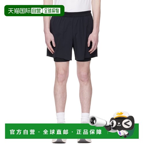 1h可退 香港直邮On 男士 黑色 5 Performance 2/1 短裤 1MF100905